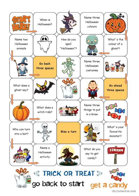 Halloween Board Game English Esl Worksheets Pdf And Doc