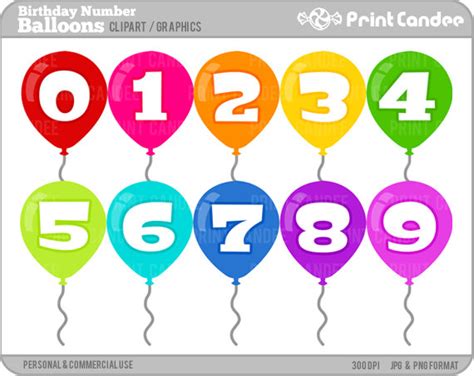 Colors Balloons With Numbers Clip Art Library
