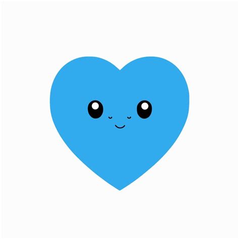 Premium Vector Cute Blue Heart Emoji Face Icon Vector Illustration