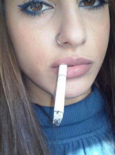 Pin By Steve On Smkng Wmn Girl Smoking Nostril Hoop Ring Nose Ring