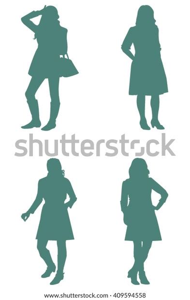 Girls Silhouette Vector Illustration Stock Vector Royalty Free 409594558
