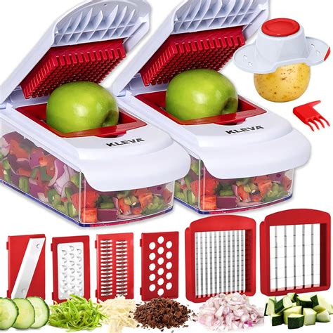 2 X Kleva Cube Cutters 12 In 1 Slice Dice And Chop Compact Vegetable