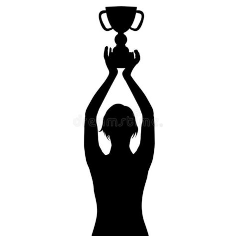 Man Silhouette Holding A Championship Trophy Stock Vector