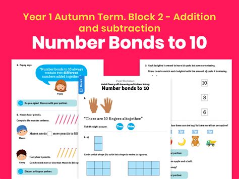 Y1 Autumn Term Block 2 Number Bonds To 10 Maths Worksheets
