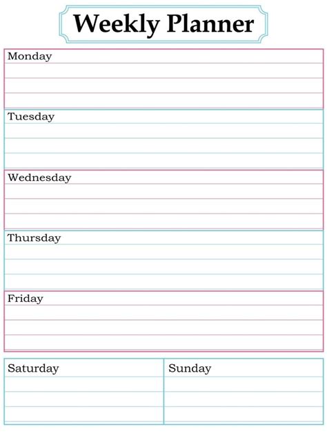 1000 Images About Printable Weekly Calendars On Pinterest Cute