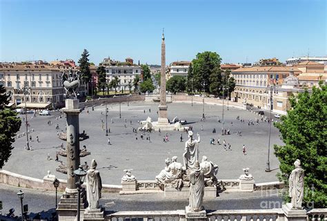 Piazza Del Popolo From The Pincio Terrace Rome Italy Photograph By