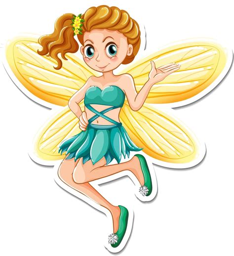 Cartoon Fairy Characters ~ Beautiful Fairy Cartoon Character Sticker