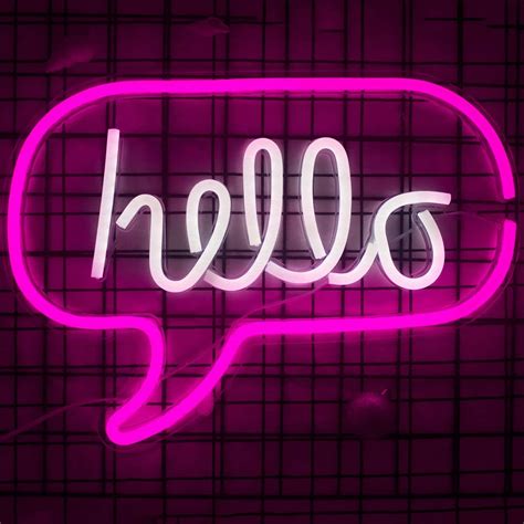 Hello Led Light Neon Word Sign Neon Word Letters Light Kids Room Décor