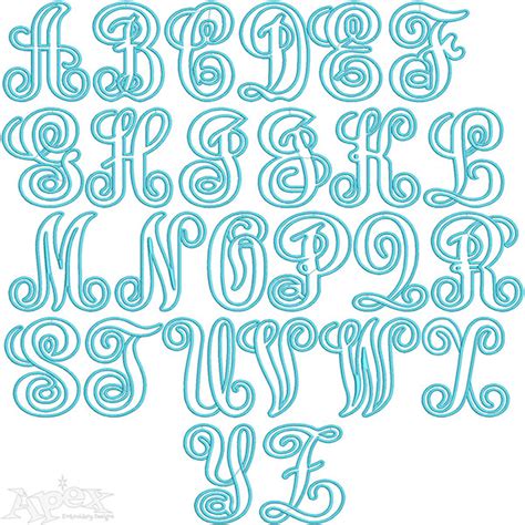 Juniper Applique Embroidery Font Apex Embroidery Designs Monogram