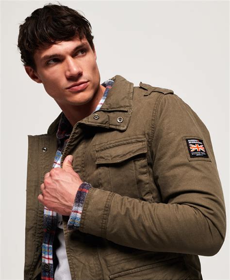 Mens Classic Rookie Military Jacket In Military Khaki Superdry Uk