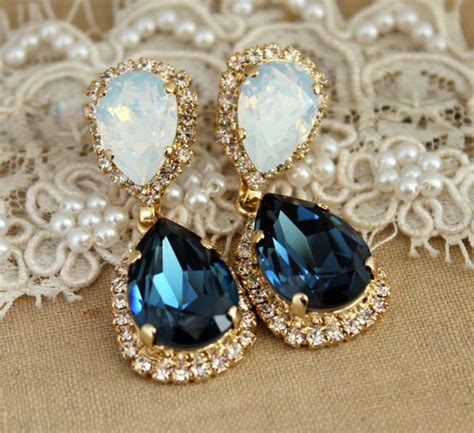 Crystal Bridal Earrings Crystal Pearls Wedding Earrings Wedding