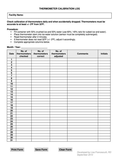 Probe Calibration Sheet Fill Online Printable Fillable Blank
