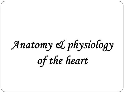 Ppt Anatomy Physiology Of The Heart Powerpoint Presentation Free