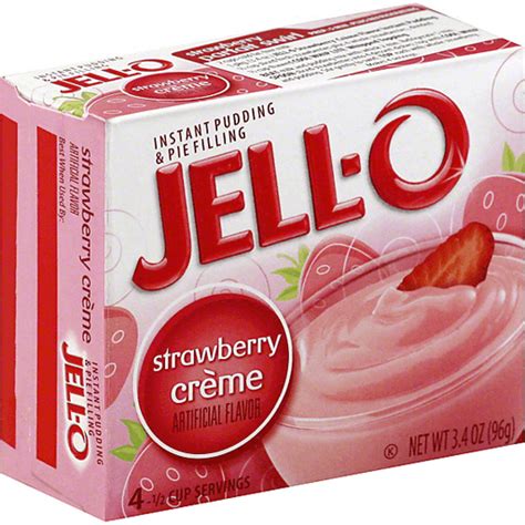 Jell O Strawberry Creme Instant Pudding And Pie Filling Mix 34 Oz Box