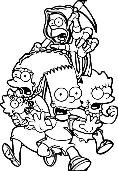 The Simpsons The Simpsons Scream Run Coloring Page