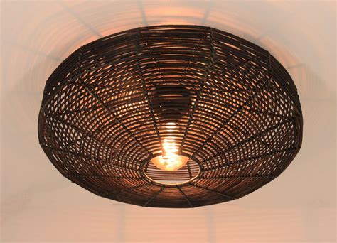 Rotan Plafondlamp Zwart Dia 60cm