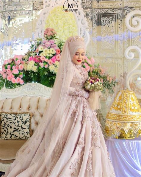 Ide Gaun Pengantin Muslimah Yang Syar I S D Model Baju Pengantin Muslim Desain Elegan