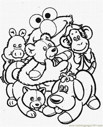 Coloring Elmo Pages Stuffed Toys Coloriage Colouring