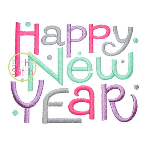 Happy New Year Embroidery Design For Machine Embroidery In Etsy