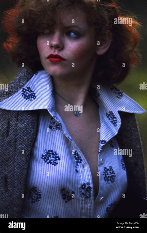 A Red Haired Young Woman In The Seventies Portrait Of A Red Haired