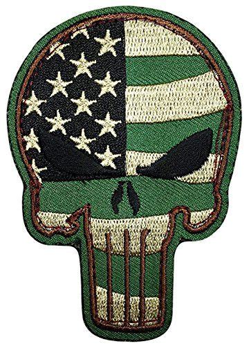 Original Current Army Patches Punisher Skull Usa American Flag Army Morale Tactical Acu Dark