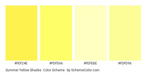Summer Yellow Shades Color Scheme Monochromatic