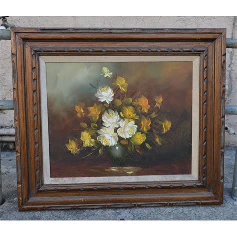 Vintage 1940s Realism Floral Oil On Canvas Painting Chairish