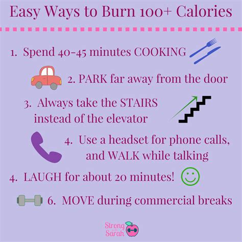 10 easy ways to burn an extra 100 calories — sarah pelc graca virtual weight loss coach