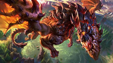 Wallpaper Illustration League Of Legends Dragon Demon Mythology