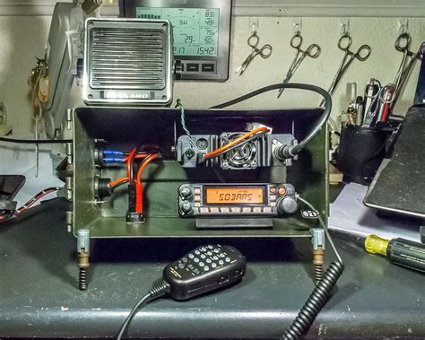 Lower portion of the radio box with everything wired up. Ammo Can Go-Kit Build - John Wright | Ham radio kits, Ham radio, Go kit