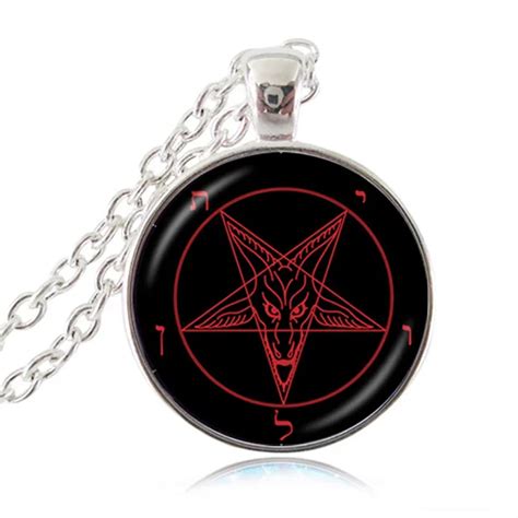 Sataniczny Baphomet Odwrócony Pentagram Wisiorek Gotycki Naszyjnik Kozy