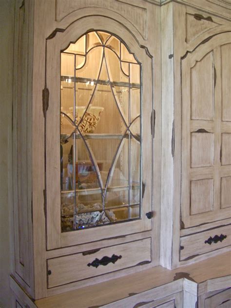 Backsplash ideas for kitchens with white cabinets. Traditional Leaded Glass Cabinet Inserts | Sans Soucie