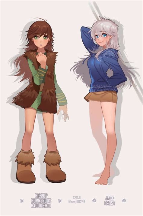 Female Jack Frost And Female Hiccup Jack Frost Disney Art Character
