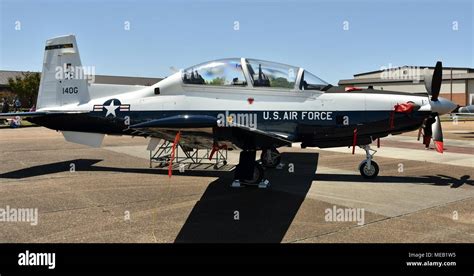 A Us Air Force T 6 Texan Ii Trainer Aircraft On The Runway At