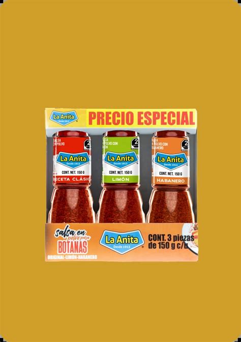 3pack Salsas En Polvo Para Botana La Anita