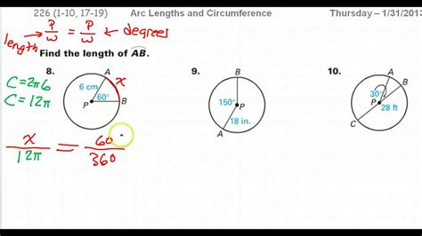 How To Find The Arc Length Given The Radius And An Angle Youtube