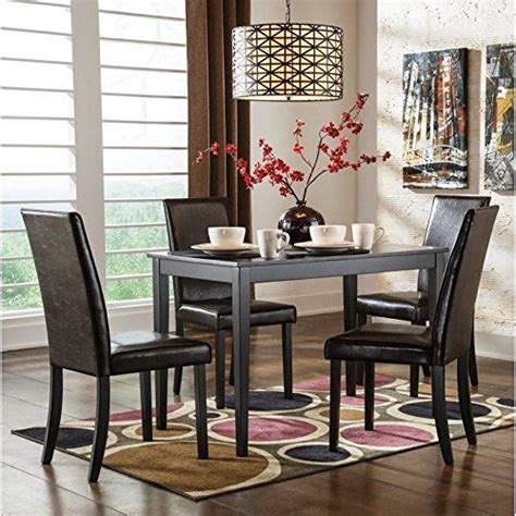 Featuring a dark brown finish and minimalist design, the kimonte table is a wonderful contemporary furniture piece perfect for a small kitchen, dining room or apartment. Ashley Kimonte 5 Piece Dining Set in Brown | Rectangular dining room table, Dining room ...
