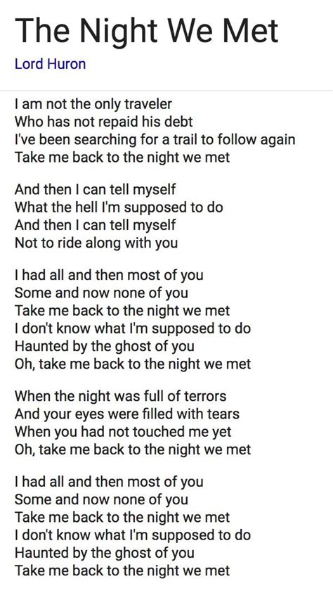 Home minecraft blogs take back the night lyrics. The Night We Met Lyrics Lord Huron | Lord huron lyrics