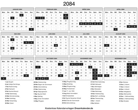 Kalender 2084