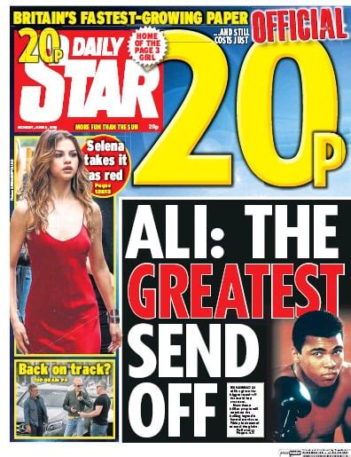 Daily Star Uk Front Page For 6 June 2016 Paperboy Online Newspapers
