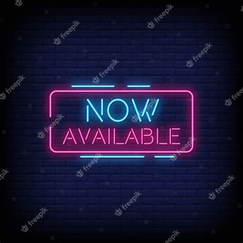 Premium Vector | Now available neon signs style text vector