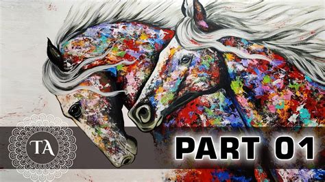 Easy Horse Abstract Acrylic Painting Tutorial For