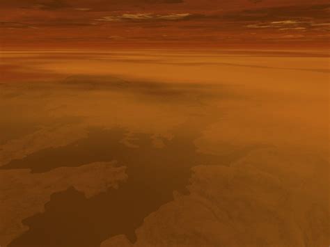Artists Concept Of The Surface Of Saturns Moon Titan Poster Print