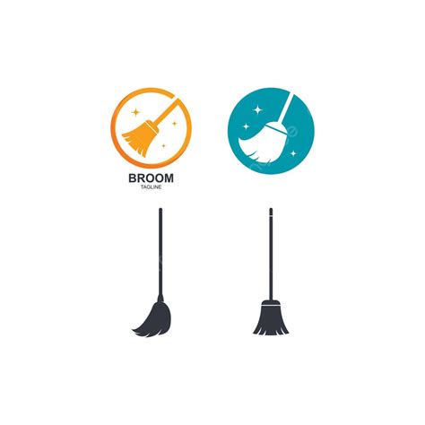 Broom Logo Vector Icon Illustration Cleaning Service Logo Cleaner