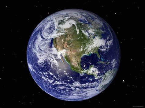 Full Earth Showing North America With Stars Photographic Print By