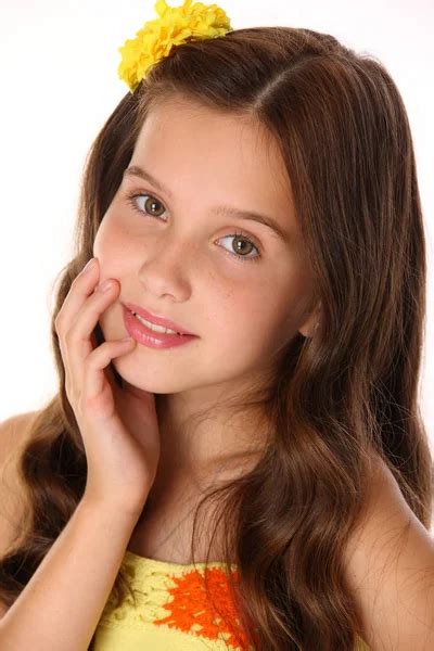 Portrait Happy Young Teenage Girl Top Swimsuit Pretty Child Dark Stock