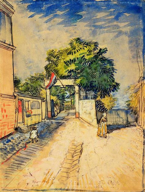 Entrance To The Moulin De La Galette Painting By Vincent Van Gogh