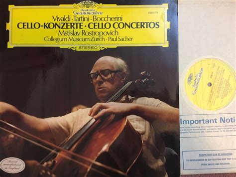 Dg 2530 974 Vivaldi Tartini Boccherini Cello Concertos Rostropovich Sacher Nm Ebay