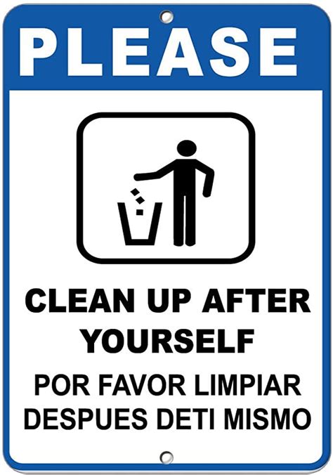 Please Clean Up After Yourself Security Sign Vinyl Sticker