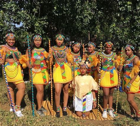 clipkulture maidens in zulu beaded accessories and patterned skirts for umemulo